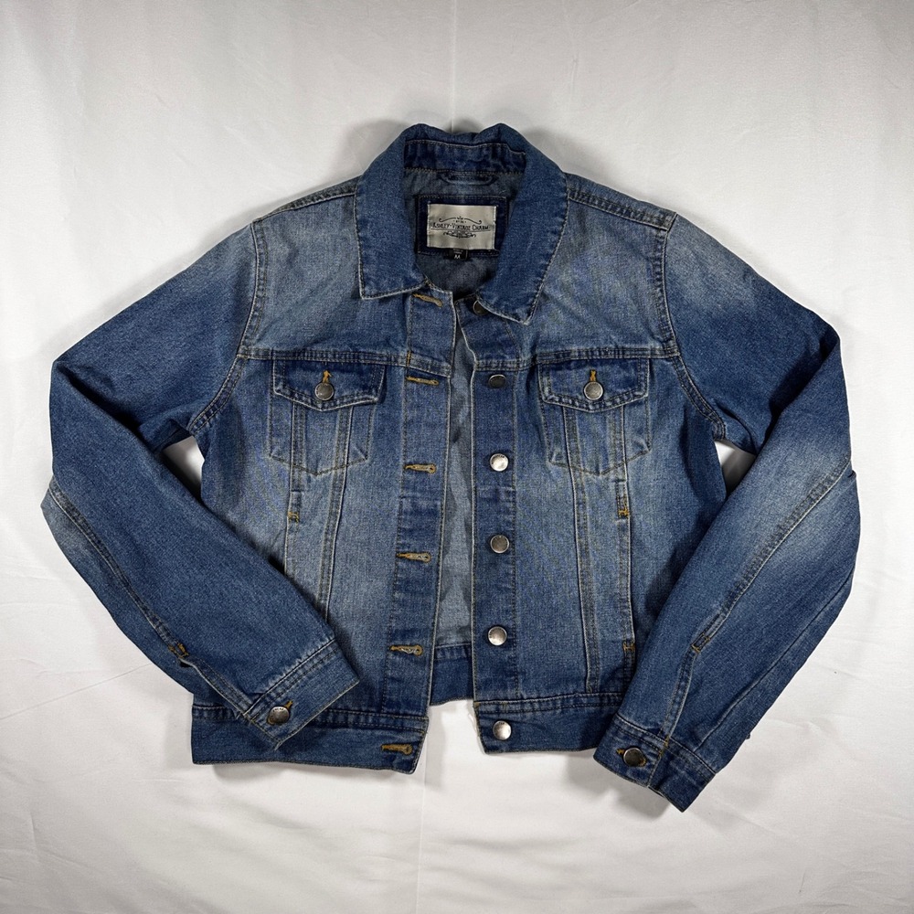 ASHLEY VINTAGE CHARM Womens Blue Denim Jean Jacket Medium